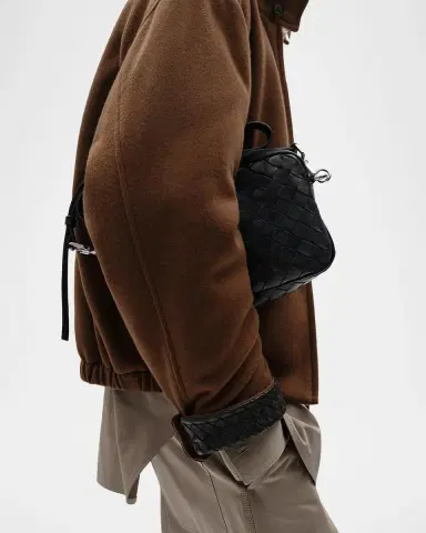 Bottega Veneta Men's Small Intrecciato Suede and Leather Camera Bag | Thumbnail 5 Bottega Veneta Men's Small Intrecciato Suede and Leather Camera Bag | Thumbnail 5