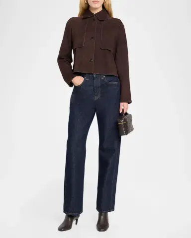 Theory Suede Cropped Trench Coat | Thumbnail 2 Theory Suede Cropped Trench Coat | Thumbnail 2