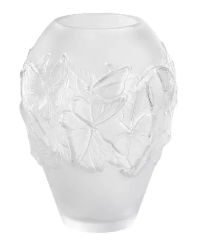Lalique Papillons Medium Frosted Crystal Vase | Thumbnail 1 Lalique Papillons Medium Frosted Crystal Vase | Thumbnail 1