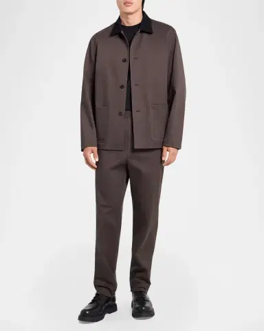 Theory Corduroy-Collar Cotton Twill Jacket | Thumbnail 2 Theory Corduroy-Collar Cotton Twill Jacket | Thumbnail 2