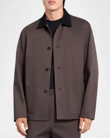 Theory Corduroy-Collar Cotton Twill Jacket | Thumbnail 4 Theory Corduroy-Collar Cotton Twill Jacket | Thumbnail 4