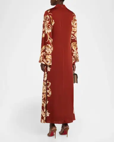 Elie Tahari The Analeia Scrollwork Mock-Neck Maxi Dress | Thumbnail 3 Elie Tahari The Analeia Scrollwork Mock-Neck Maxi Dress | Thumbnail 3