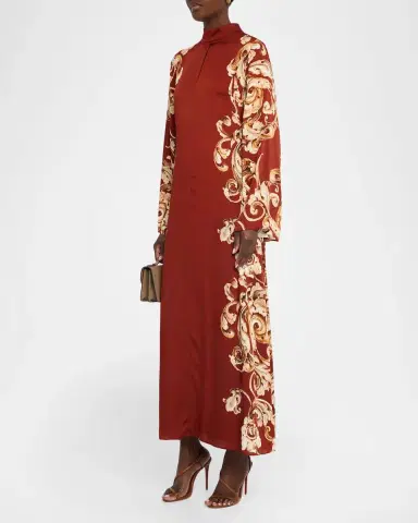 Elie Tahari The Analeia Scrollwork Mock-Neck Maxi Dress | Thumbnail 4 Elie Tahari The Analeia Scrollwork Mock-Neck Maxi Dress | Thumbnail 4