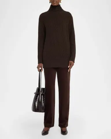 Lafayette 148 New York Cable-Knit Cashmere Turtleneck Sweater | Thumbnail 2 Lafayette 148 New York Cable-Knit Cashmere Turtleneck Sweater | Thumbnail 2