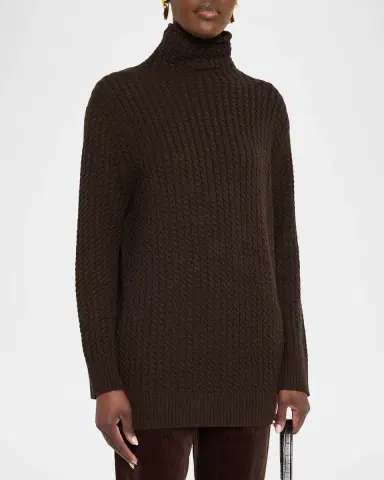 Lafayette 148 New York Cable-Knit Cashmere Turtleneck Sweater | Thumbnail 4 Lafayette 148 New York Cable-Knit Cashmere Turtleneck Sweater | Thumbnail 4