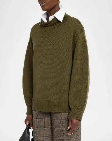 Lafayette 148 New York Oversized Funnel-Neck Wool Sweater | Thumbnail 4 Lafayette 148 New York Oversized Funnel-Neck Wool Sweater | Thumbnail 4