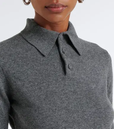 Mugler Cropped cashmere polo sweater | Thumbnail 5 Mugler Cropped cashmere polo sweater | Thumbnail 5