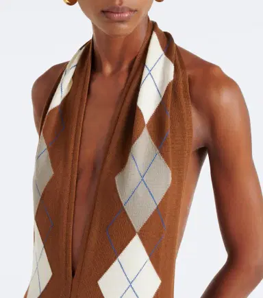 Mugler Argyle virgin wool bodysuit | Thumbnail 2 Mugler Argyle virgin wool bodysuit | Thumbnail 2
