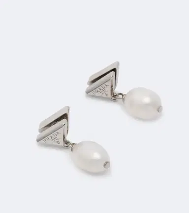 Prada Logo pearl earrings | Thumbnail 3 Prada Logo pearl earrings | Thumbnail 3