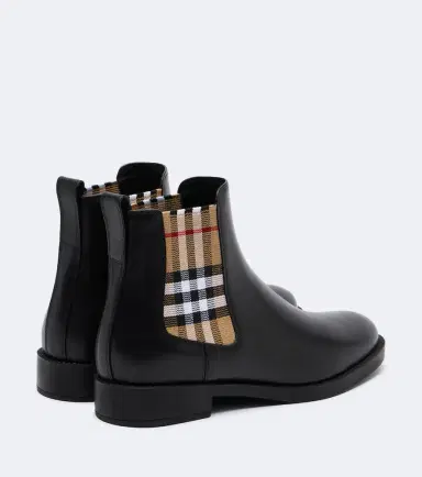 Burberry Check leather Chelsea boots | Thumbnail 3 Burberry Check leather Chelsea boots | Thumbnail 3