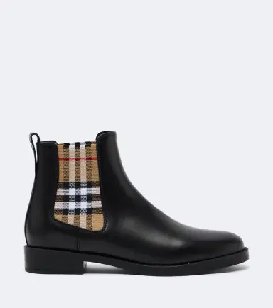 Burberry Check leather Chelsea boots | Thumbnail 4 Burberry Check leather Chelsea boots | Thumbnail 4