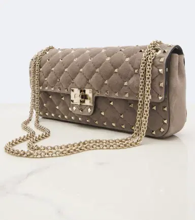 Valentino Garavani Rockstud Spike Small suede shoulder bag | Thumbnail 4 Valentino Garavani Rockstud Spike Small suede shoulder bag | Thumbnail 4