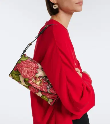 Valentino Garavani DeVain Small floral jacquard shoulder bag | Thumbnail 5 Valentino Garavani DeVain Small floral jacquard shoulder bag | Thumbnail 5