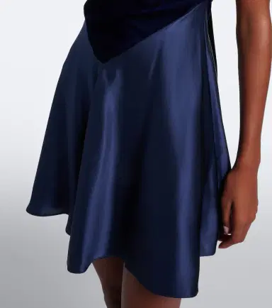 Rodarte Ruched silk satin and velvet minidress | Thumbnail 2 Rodarte Ruched silk satin and velvet minidress | Thumbnail 2