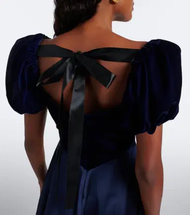 Rodarte Ruched silk satin and velvet minidress | Thumbnail 4 Rodarte Ruched silk satin and velvet minidress | Thumbnail 4