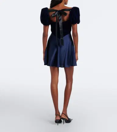 Rodarte Ruched silk satin and velvet minidress | Thumbnail 5 Rodarte Ruched silk satin and velvet minidress | Thumbnail 5
