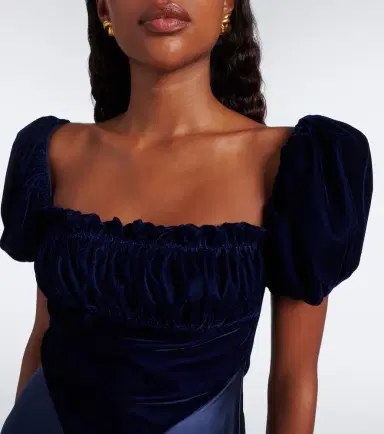 Rodarte Ruched silk satin and velvet minidress | Thumbnail 6 Rodarte Ruched silk satin and velvet minidress | Thumbnail 6