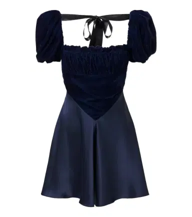 Rodarte Ruched silk satin and velvet minidress | Thumbnail 1 Rodarte Ruched silk satin and velvet minidress | Thumbnail 1