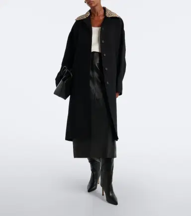 RÓHE Róhe Calf hair-trimmed virgin wool coat | Thumbnail 2 RÓHE Róhe Calf hair-trimmed virgin wool coat | Thumbnail 2
