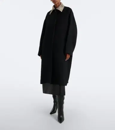 RÓHE Róhe Calf hair-trimmed virgin wool coat | Thumbnail 4 RÓHE Róhe Calf hair-trimmed virgin wool coat | Thumbnail 4