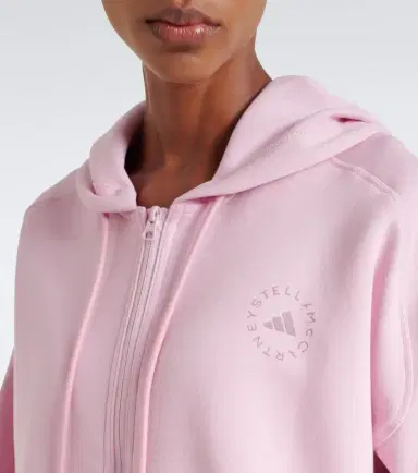 adidas by Stella McCartney Logo cotton-blend jersey hoodie | Thumbnail 4 adidas by Stella McCartney Logo cotton-blend jersey hoodie | Thumbnail 4