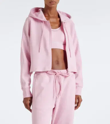 adidas by Stella McCartney Logo cotton-blend jersey hoodie | Thumbnail 5 adidas by Stella McCartney Logo cotton-blend jersey hoodie | Thumbnail 5