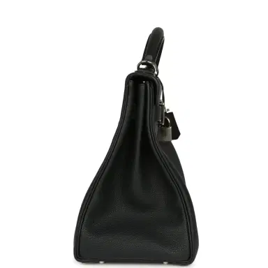 HERMÈS Pre-owned Hermes Kelly 42 Maxi Black Togo Palladium Hardware | Thumbnail 3 HERMÈS Pre-owned Hermes Kelly 42 Maxi Black Togo Palladium Hardware | Thumbnail 3