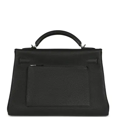 HERMÈS Pre-owned Hermes Kelly 42 Maxi Black Togo Palladium Hardware | Thumbnail 4 HERMÈS Pre-owned Hermes Kelly 42 Maxi Black Togo Palladium Hardware | Thumbnail 4