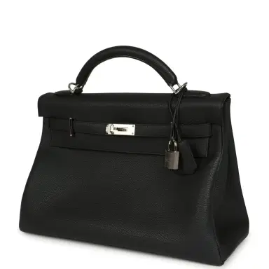 HERMÈS Pre-owned Hermes Kelly 42 Maxi Black Togo Palladium Hardware | Thumbnail 5 HERMÈS Pre-owned Hermes Kelly 42 Maxi Black Togo Palladium Hardware | Thumbnail 5