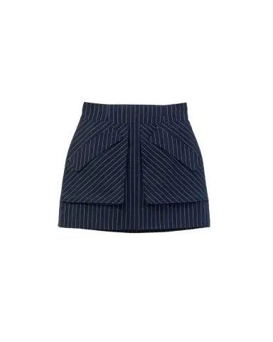 Aknvas The Cherry skirt in navy pinstripe | Thumbnail 1 Aknvas The Cherry skirt in navy pinstripe | Thumbnail 1