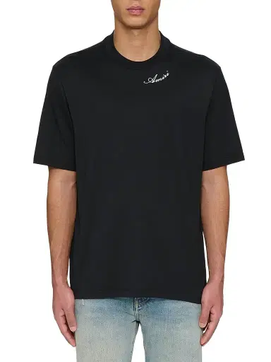 AMIRI Men's Script Logo Crewneck T-Shirt | Thumbnail 1 AMIRI Men's Script Logo Crewneck T-Shirt | Thumbnail 1