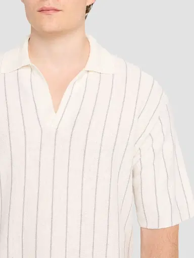 Helmut Lang Men's Striped Terry Polo Shirt | Thumbnail 5 Helmut Lang Men's Striped Terry Polo Shirt | Thumbnail 5