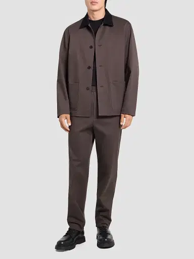 Theory Men's Corduroy-Collar Cotton Twill Jacket | Thumbnail 2 Theory Men's Corduroy-Collar Cotton Twill Jacket | Thumbnail 2