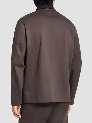 Theory Men's Corduroy-Collar Cotton Twill Jacket | Thumbnail 3 Theory Men's Corduroy-Collar Cotton Twill Jacket | Thumbnail 3