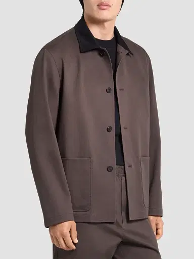 Theory Men's Corduroy-Collar Cotton Twill Jacket | Thumbnail 6 Theory Men's Corduroy-Collar Cotton Twill Jacket | Thumbnail 6