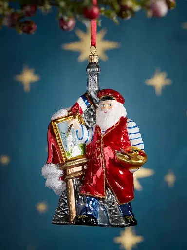 Glassware Art Studio Parisian Santa Glass Ornament | Thumbnail 1 Glassware Art Studio Parisian Santa Glass Ornament | Thumbnail 1