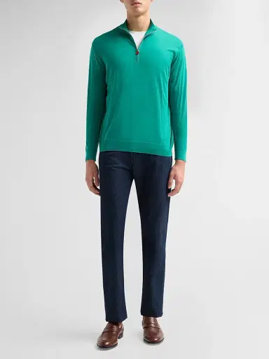 Kiton Men's Wool Mock Turtleneck Sweater | Thumbnail 2 Kiton Men's Wool Mock Turtleneck Sweater | Thumbnail 2