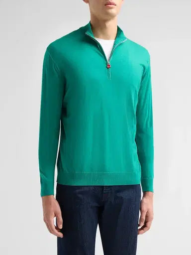 Kiton Men's Wool Mock Turtleneck Sweater | Thumbnail 4 Kiton Men's Wool Mock Turtleneck Sweater | Thumbnail 4