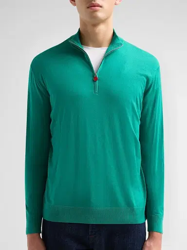 Kiton Men's Wool Mock Turtleneck Sweater | Thumbnail 5 Kiton Men's Wool Mock Turtleneck Sweater | Thumbnail 5