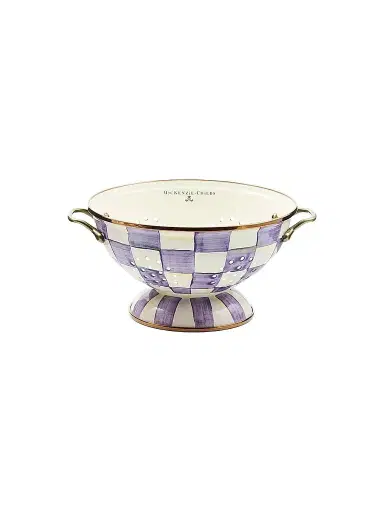 MacKenzie-Childs Violet Check Large Colander | Thumbnail 1 MacKenzie-Childs Violet Check Large Colander | Thumbnail 1