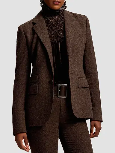 Ralph Lauren Collection Women's Parker Herringbone Wool-Blend Jacket | Thumbnail 4 Ralph Lauren Collection Women's Parker Herringbone Wool-Blend Jacket | Thumbnail 4