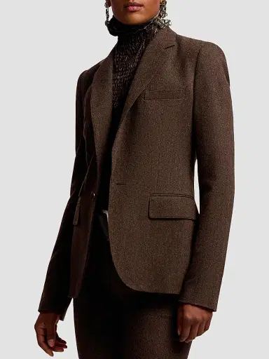 Ralph Lauren Collection Women's Parker Herringbone Wool-Blend Jacket | Thumbnail 6 Ralph Lauren Collection Women's Parker Herringbone Wool-Blend Jacket | Thumbnail 6