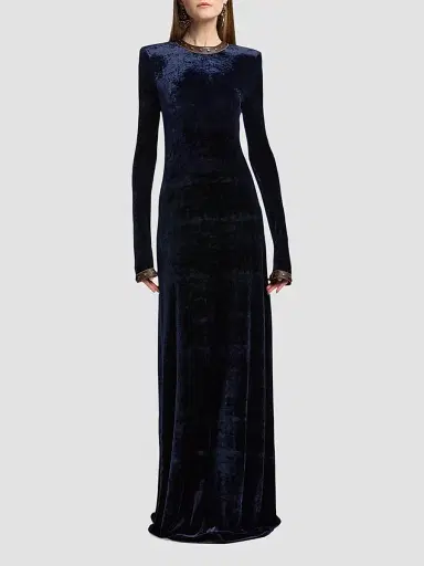 Ralph Lauren Collection Women's Nancie Velour Column Gown | Thumbnail 2 Ralph Lauren Collection Women's Nancie Velour Column Gown | Thumbnail 2