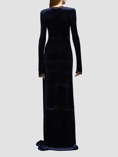 Ralph Lauren Collection Women's Nancie Velour Column Gown | Thumbnail 3 Ralph Lauren Collection Women's Nancie Velour Column Gown | Thumbnail 3