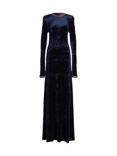Ralph Lauren Collection Women's Nancie Velour Column Gown | Thumbnail 1 Ralph Lauren Collection Women's Nancie Velour Column Gown | Thumbnail 1