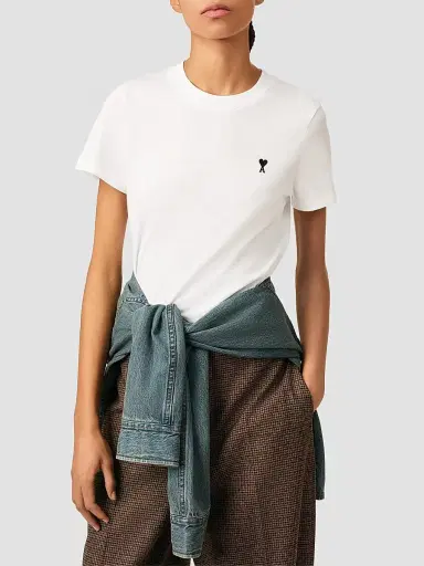AMI PARIS Women's Logo Cotton T-Shirt | Thumbnail 3 AMI PARIS Women's Logo Cotton T-Shirt | Thumbnail 3