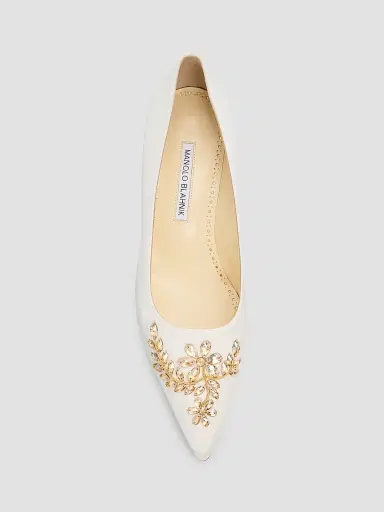 Manolo Blahnik Women's Pasadislo Embellished Satin Pumps | Thumbnail 6 Manolo Blahnik Women's Pasadislo Embellished Satin Pumps | Thumbnail 6