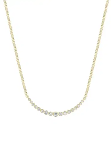 Zoë Chicco Diamond Graduating Bezel Box Chain Necklace | Thumbnail 1 Zoë Chicco Diamond Graduating Bezel Box Chain Necklace | Thumbnail 1