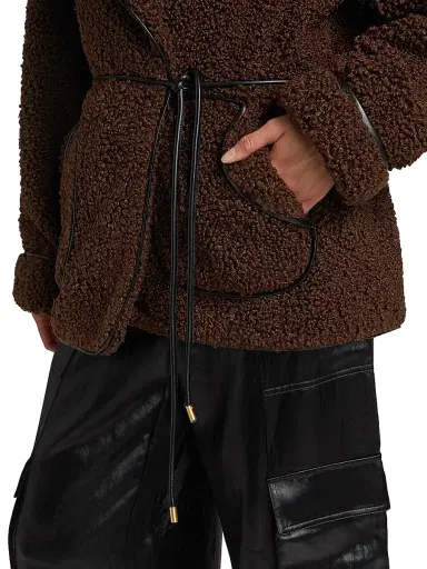 Simkhai Women's Kimia Tie-Waist Sherpa Jacket | Thumbnail 6 Simkhai Women's Kimia Tie-Waist Sherpa Jacket | Thumbnail 6