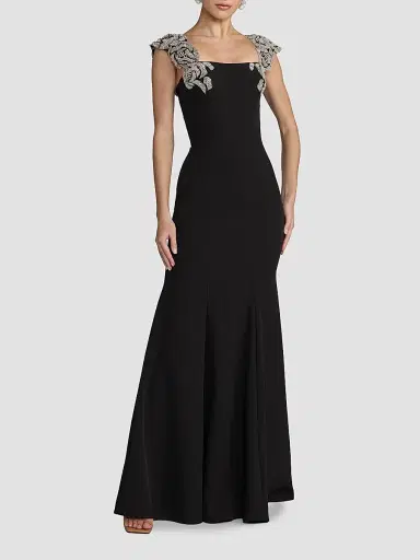 Mac Duggal Women's Embellished Strap Crepe Mermaid Gown | Thumbnail 2 Mac Duggal Women's Embellished Strap Crepe Mermaid Gown | Thumbnail 2